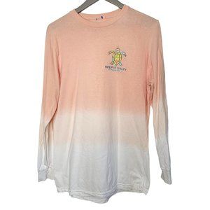 Southern Spirit sea turtle ombre St. Augustine long sleeve shirt 100% cotton Med